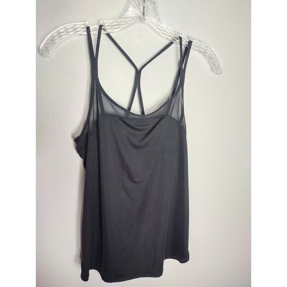 MTA Sports Women Black Racerback Tank Top with built in bra - Picture 1 of 5